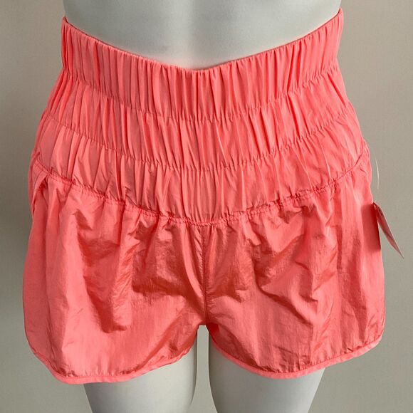 FP Movement The Way Home High Rise Shorts Peach Nylon Elastic Waist XS - Picture 12 of 14